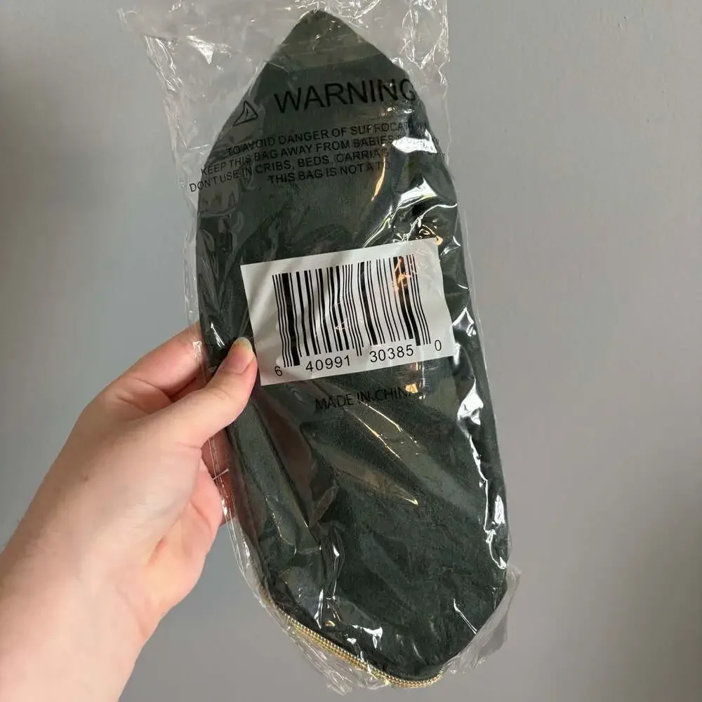 Green makeup pouch large size New